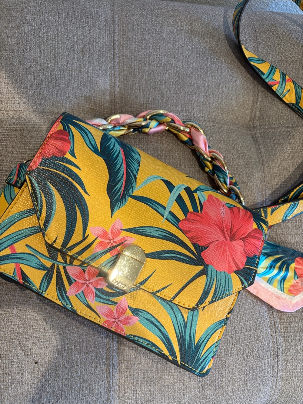 ALDO Yellow Tropical Floral Crossbody Bag - Women